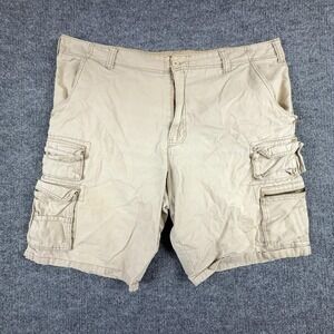 Y2K Op Cargo Shorts Mens 44 Beige Relaxed 11 Inseam Utility Pockets Cotton